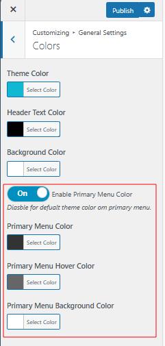 update-primary menu color option