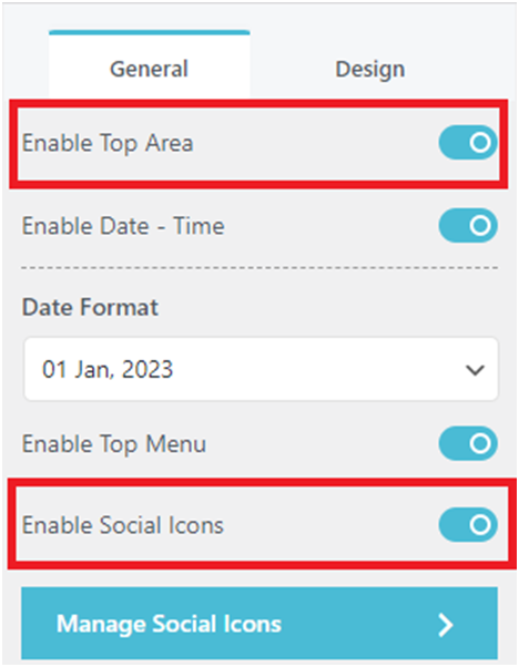 Enabling Social Icons