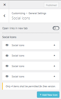 Set Social Icons